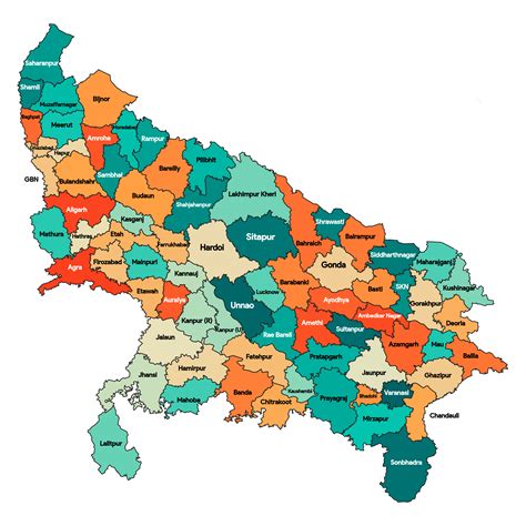 UP Map District Wise | UP District Map | UP Ka Naksha | India