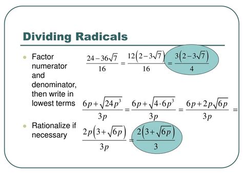 PPT - Multiplying and Dividing Radicals PowerPoint Presentation, free download - ID:1307755