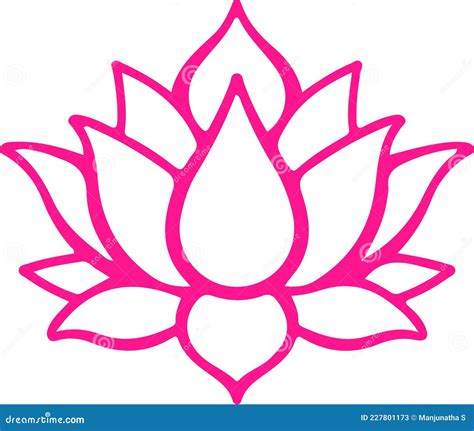 Sketch of Famous Lotus Flower Outline and Silhouette Editable Illustration Stock Vector ...