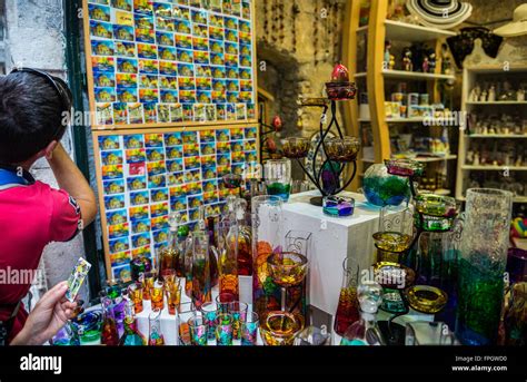 souvenirs shop on the Old Town of Dubrovnik city, Croatia Stock Photo ...