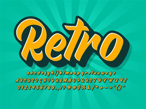 Vintage Retro Font 555605 Vector Art at Vecteezy