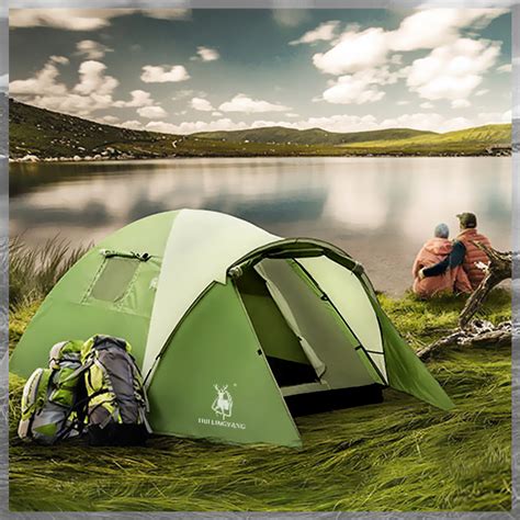 4 Person Waterproof Camping Tent Hiking Double Layer 2-Room Cabin Tents 3 Season | eBay