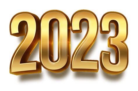 happy new year 2023 celebration eve golden shiny text fonts 16702728 PNG