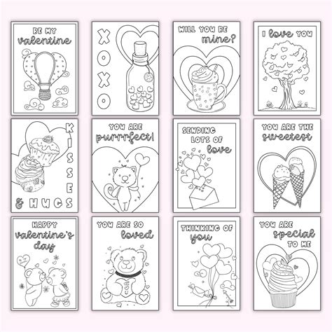 Valentine's Day Colouring Cards (Set of 12) – Printables by The Craft-at-Home Family