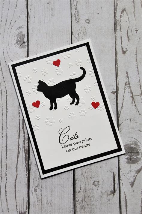 Handmade Black Cat Memorial Card, Black Cat Sympathy Card, Black Cat ...