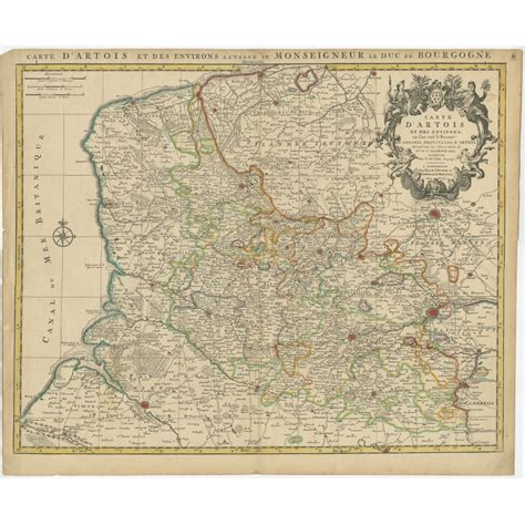 Antique Map of the Region of Artois by Covens & Mortier (c.1730)