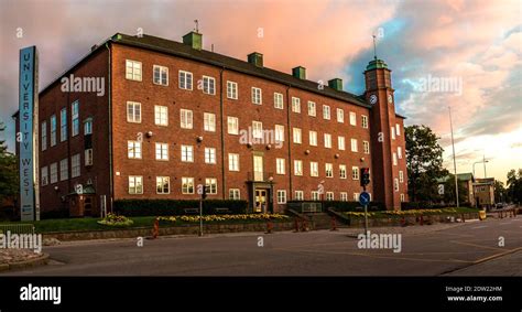 Historic brick building of University West in Trollhaettan, Sweden Stock Photo - Alamy