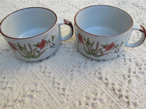 Set of Ceramic Vintage Soup CUPS With Handles. Great for Rice - Etsy