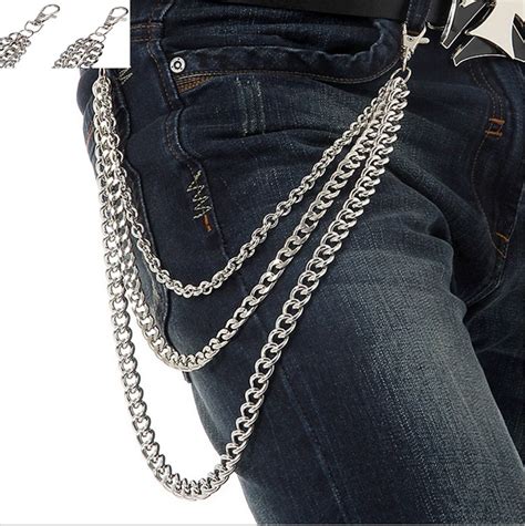 Fashion Punk Hip hop Trendy Belt Waist Chain Multilayer Male Pants ...