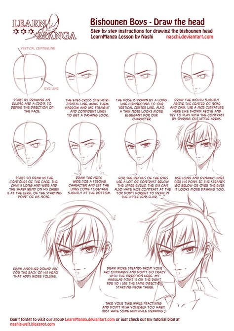 Learn Manga: Bishounen Boys - Draw the head by Naschi on DeviantArt