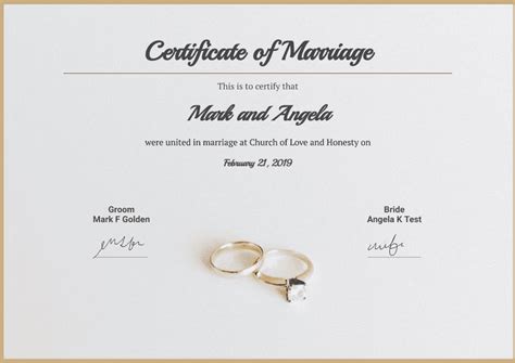 Free Marriage Certificate Template - PDF Templates | Jotform