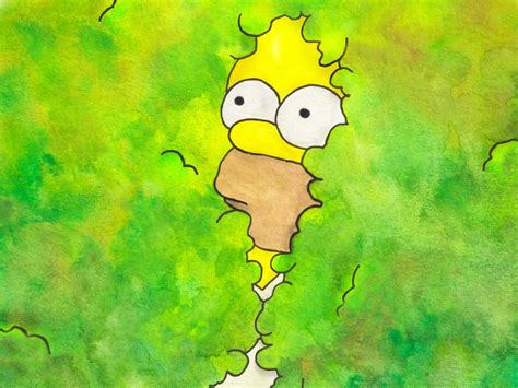 Homer Simpson in the Bushes UNFRAMED Art Poster Print | Etsy