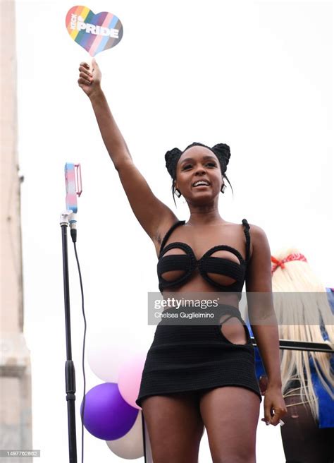 Janelle Monáe performs at the 2023 LA Pride Parade on June 11, 2023 ...