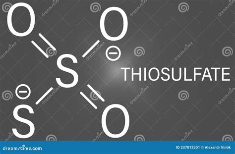 Thiosulfate Anion, Chemical Structure. Skeletal Formula Stock Vector ...