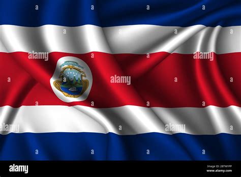Costa Rica national flag of silk. Vector fabric texture Stock Vector Image & Art - Alamy