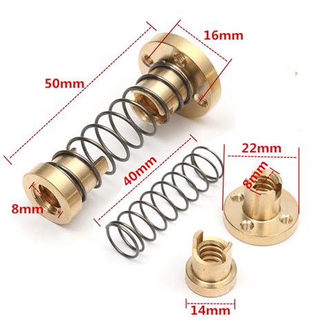 Geekcreit® T8 Anti-Backlash Spring Loaded Nut For 2mm / 8mm Acme ...