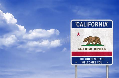 Welcome To California Road Sign Stock Vector - Illustration of tourism ...