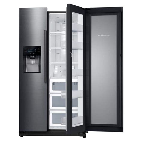 Samsung 24.7 cu. ft. Side by Side Refrigerator in Black Stainless Steel ...