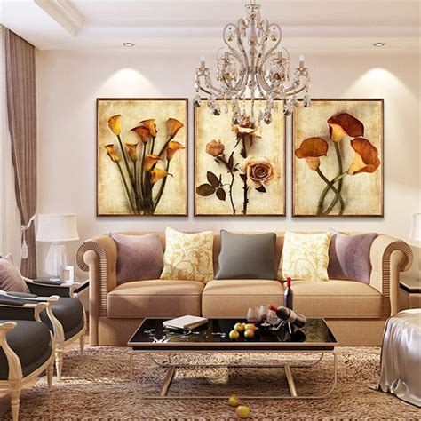 Frameless Canvas Art Oil Painting Flower Painting Design Home Decor Print Wall Art Modular Pic ...