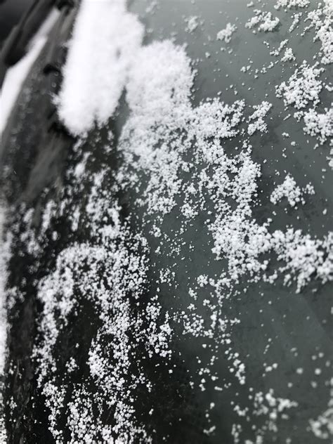 Tiny graupel/snow pellets on my windshield which form when supercooled ...