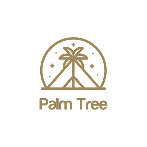 Premium Vector | Palm tree logo line art vector simple minimalist illustration template