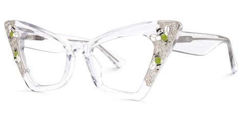 Adalet - Cat Eye Crystal Eyeglasses | Vooglam