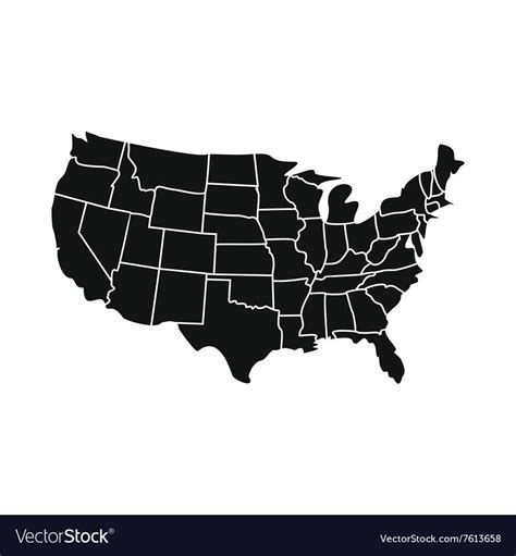 USA map with states icon Royalty Free Vector Image , #SPONSORED, # ...