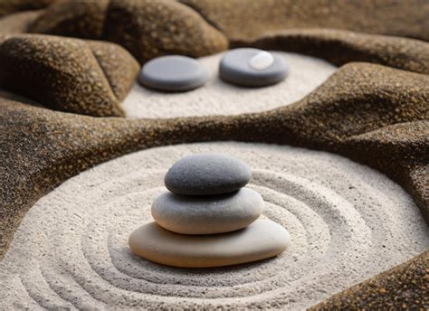 Premium Photo | A zen stones garden landscape