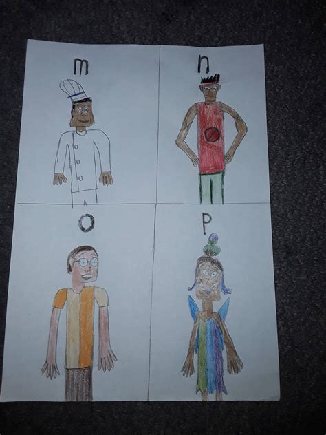 Humanized Alphablocks M, N, O, AND P by Neverlander123 on DeviantArt