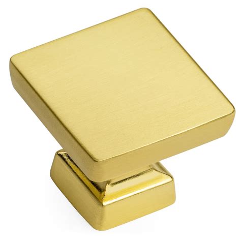 Cosmas 1480BB Brushed Brass Modern Contemporary Square Cabinet Knob - Cosmas-Hardware.com