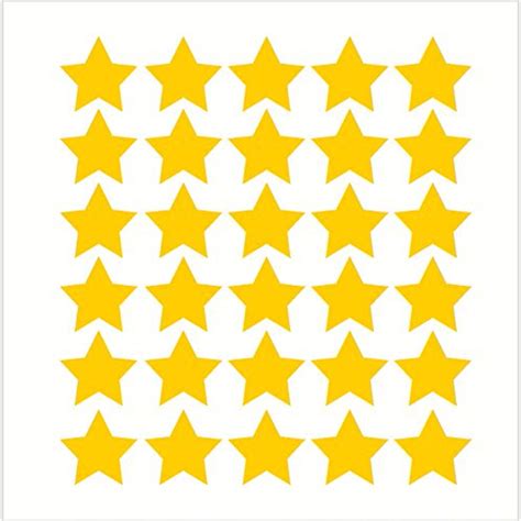 Star Vinyl Stickers for Home Decor 2-Inch Peel-N-Stick, Yellow, 30 ...