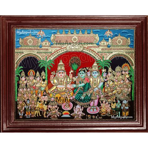 Girija Kalyanam - Shiva Parvati Kalyanam Wedding - Tanjore Painting