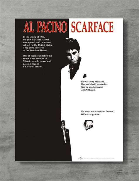 Pôster Scarface - Impressão em tela do filme Scarface al Pacino Tony ...