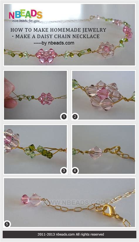 how to make homemade jewelry - make a daisy chain necklace | crystals ...