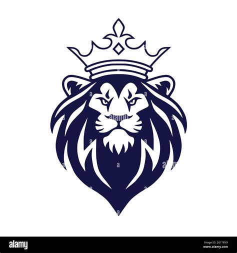 Lion with crown logo hi-res stock photography and images - Alamy