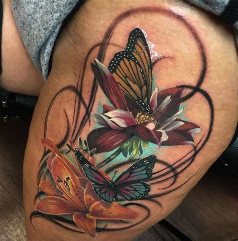 Butterflies & Flowers Thigh Piece