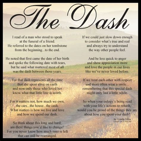 The Dash Poem Printable - terrebook