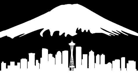 Seattle Skyline And Mount Rainier by pandora1206 on DeviantArt