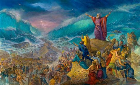 Original Oil Painting: Moses crossing the sea by Alex Levin