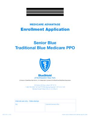 Fillable Online Enrollment Application Senior Blue Traditional Blue ...