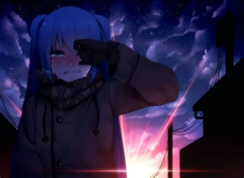 Blue Anime Aesthetic Sad - Anime Wallpaper HD