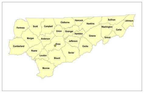 East Tennessee State Map - Fancie Shandeigh