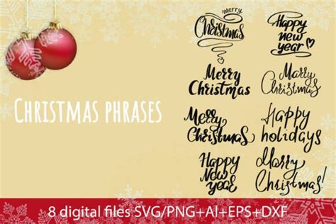 Christmas Phrases Bundle SVG Graphic by Klimushka · Creative Fabrica