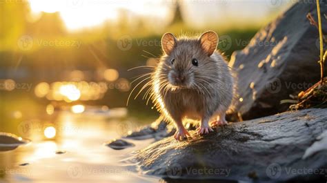 Close-up photo of a Mouse looking in their habitat. Generative AI ...