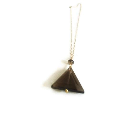 Smoky Quartz Necklace Brown Jewelry Triangle Jewellery - Etsy