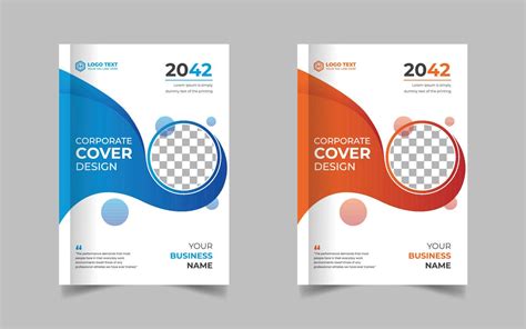 Corporate Book Cover Design Template in A4. Can be adapt to Brochure ...