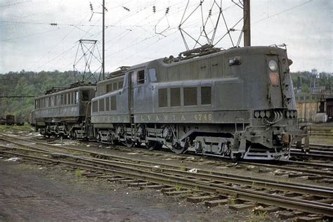 Pennsylvania Railroad P5a Class electric #4746 at Columbia, Pennsylvania on May 1, 1955 ...