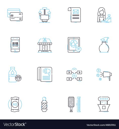 E-trade linear icons set investment trading Vector Image