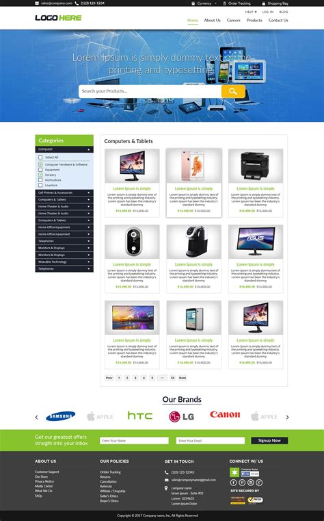 free ecommerce website templates | free psd design