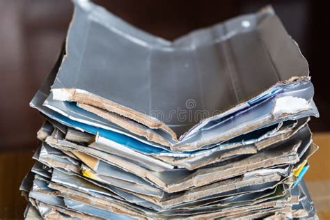 Milk Carton Packages Collected for Recycling Stock Photo - Image of ...